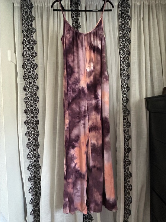 Socialite Pants - Socialite Tie-Dye Wide-Leg Jumpsuit Purple & Peach